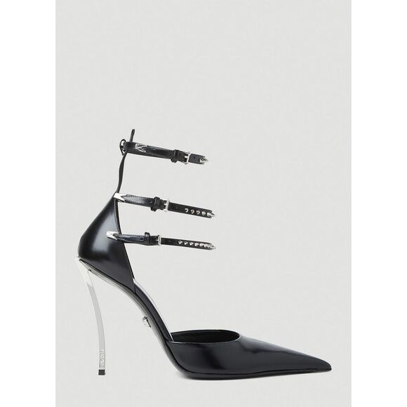 Versace Spiked Pin Point High Heels in Black Size 40 $1825 - Picture 1 of 13